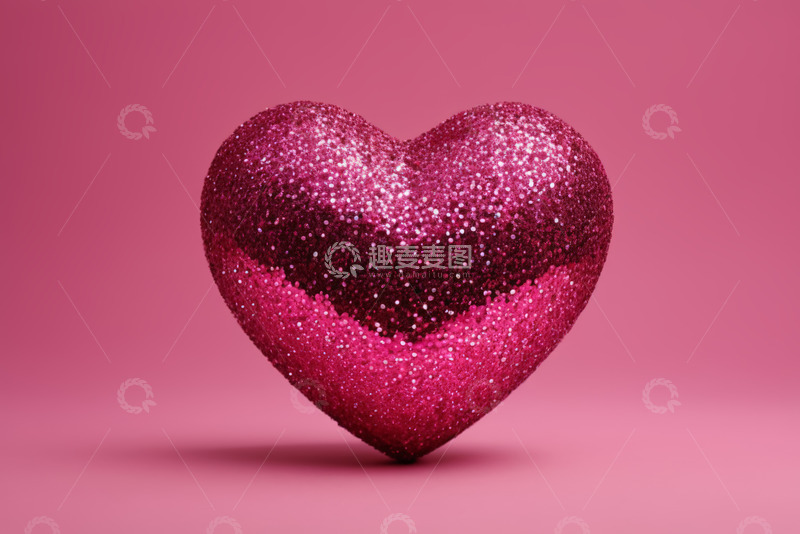 高清大图下载【趣麦麦图】粉色闪亮爱心素材