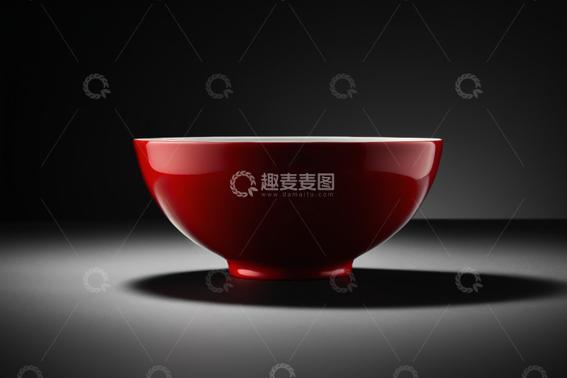 高清大图下载【趣麦麦图】红色瓷碗特写