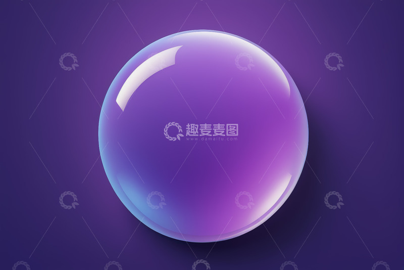 高清大图下载【趣麦麦图】紫色背景透明球体