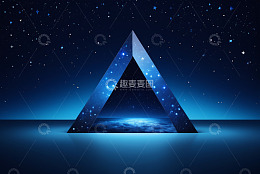 星空下的三角几何图形背景