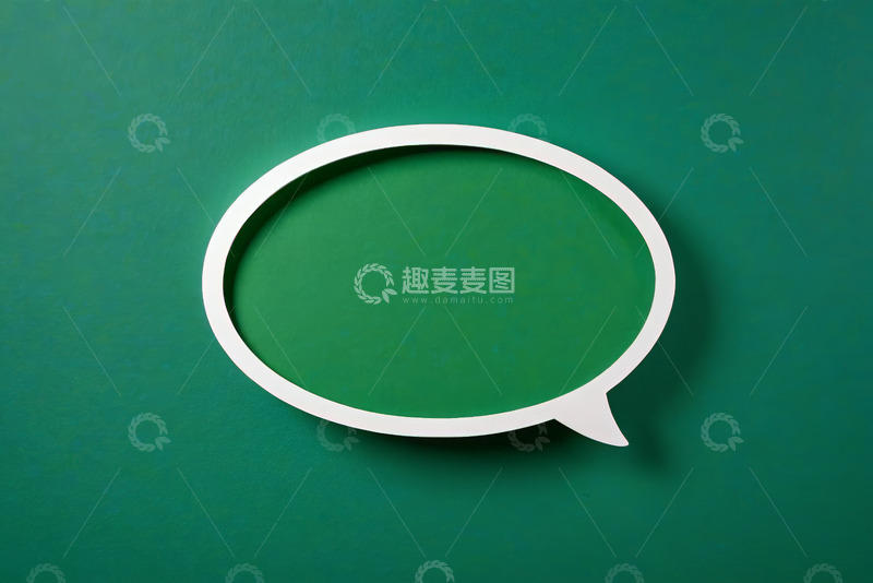 高清大图下载【趣麦麦图】绿色背景白色聊天对话框