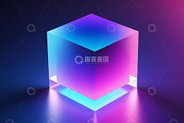 炫彩透明立方体现代背景素材