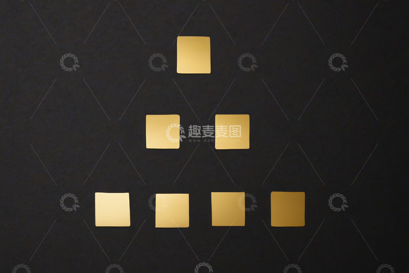 高清大图下载【趣麦麦图】黑色背景上的金色方形图案