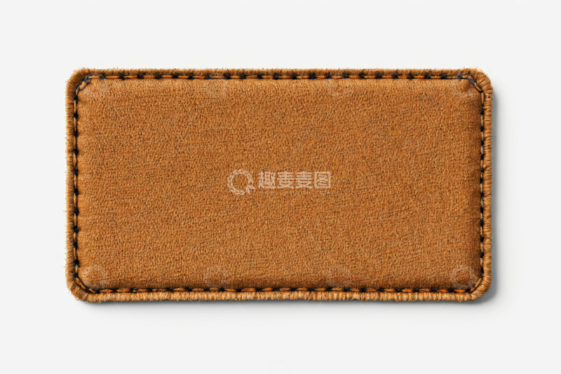 高清大图下载【趣麦麦图】棕色皮革标签特写