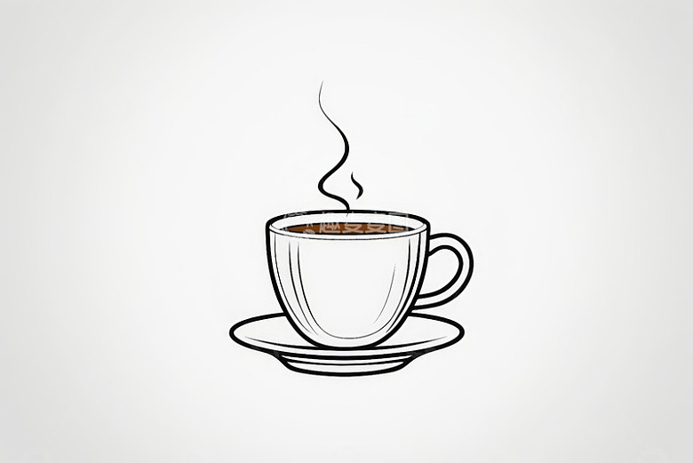 手绘咖啡杯插画
