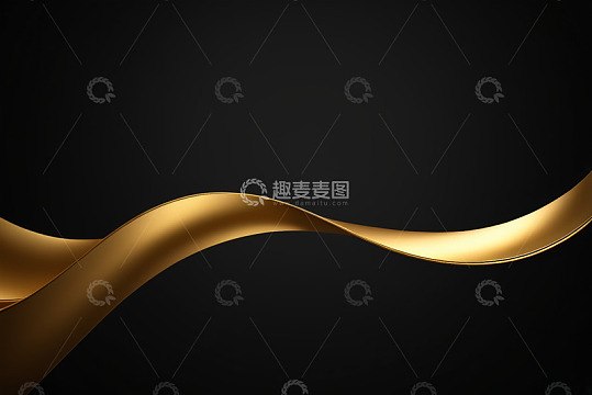 黑色背景上的金色波浪线条