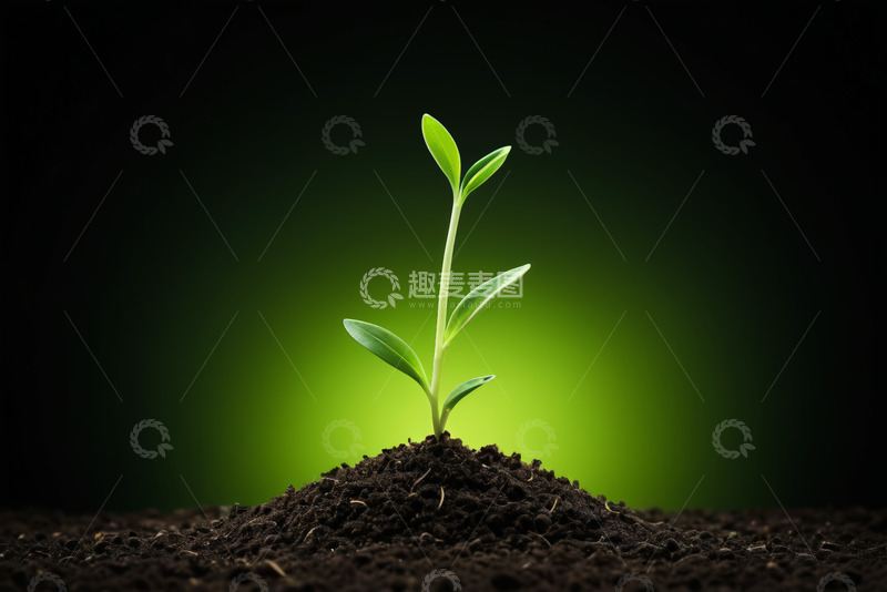 高清大图下载【趣麦麦图】破土而出的嫩绿幼苗