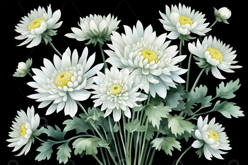 高清大图下载【趣麦麦图】白色雏菊花卉特写