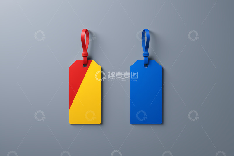 高清大图下载【趣麦麦图】-红蓝双色商品价格标签