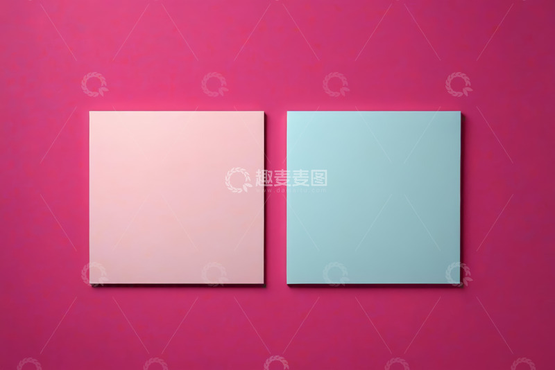 高清大图下载【趣麦麦图】粉色背景双色方形展示图