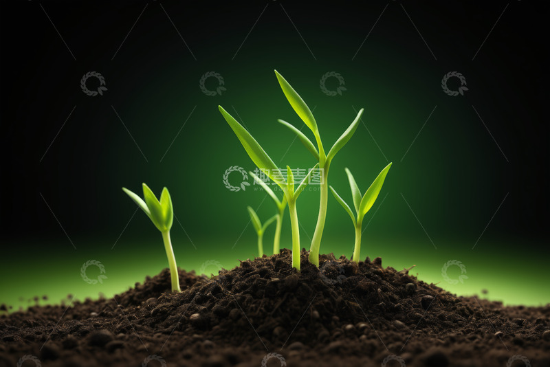 高清大图下载【趣麦麦图】破土而出的嫩绿幼苗
