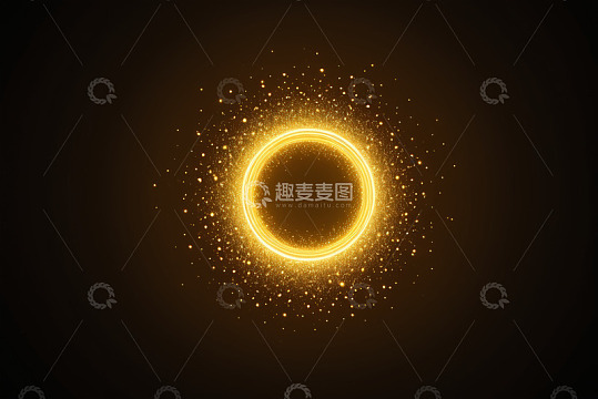 金色光环发光粒子背景