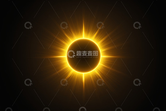 金色光晕圆形发光图案素材