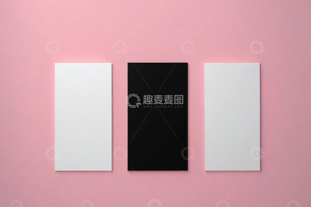 粉色背景黑白空白展板