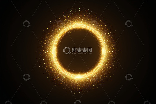 金色发光圆环抽象背景素材