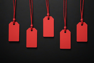 黑色背景红色空白吊牌