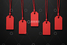 黑色背景红色空白吊牌
