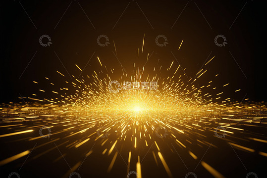 金色发光粒子放射效果