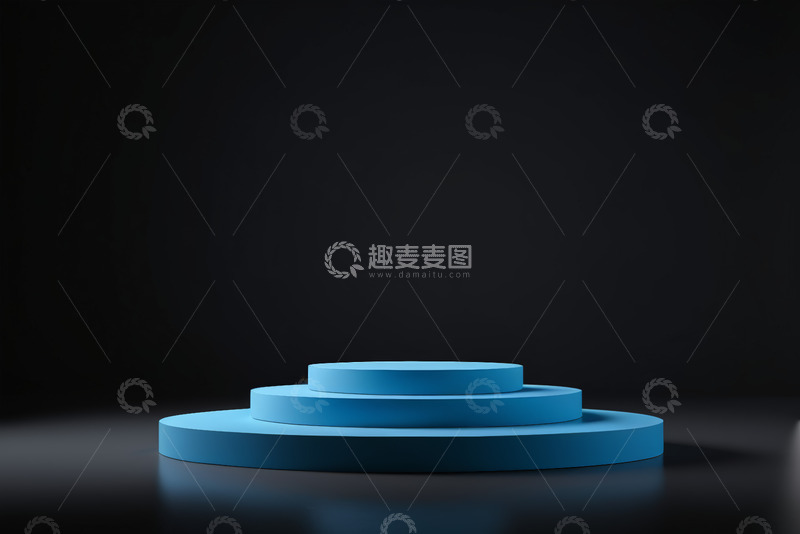 高清大图下载【趣麦麦图】蓝色三层圆形展示台
