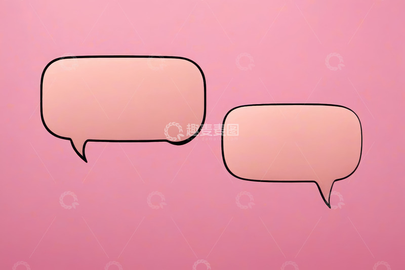 高清大图下载【趣麦麦图】粉色背景对话气泡