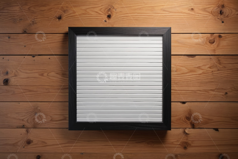 高清大图下载【趣麦麦图】木墙背景黑色框架白色面板