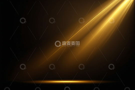 黑色背景金色聚光光线