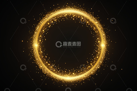 金色发光粒子环形背景