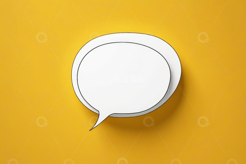 高清大图下载【趣麦麦图】黄色背景白色对话气泡