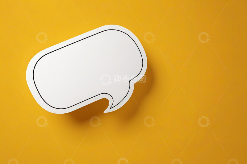 高清大图下载【趣麦麦图】黄色背景上的白色对话气泡