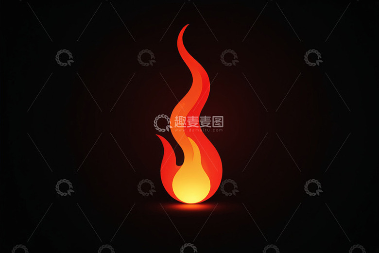 黑色背景上的红色火焰