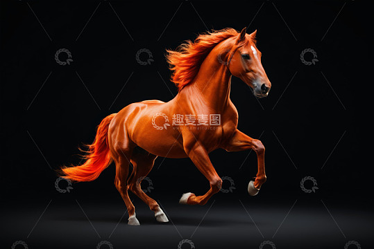 奔跑的红棕色骏马