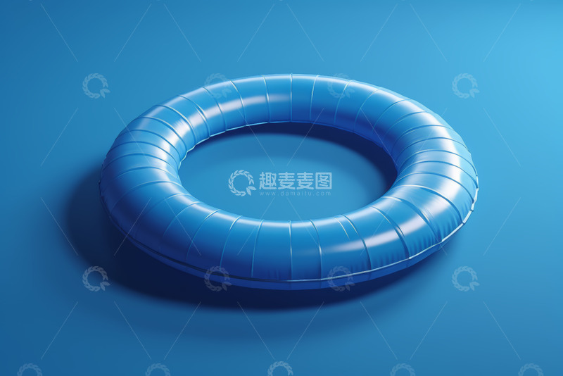 高清大图下载【趣麦麦图】蓝色圆形充气游泳圈