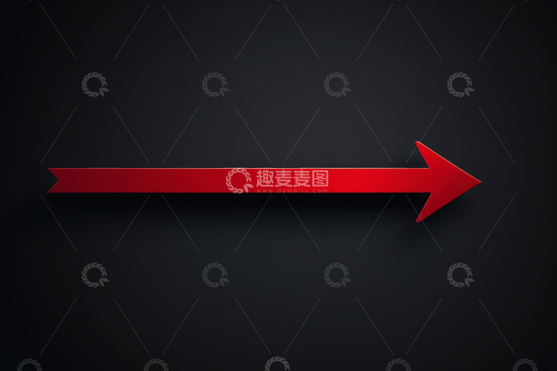 高清大图下载【趣麦麦图】黑色背景上的红色箭头