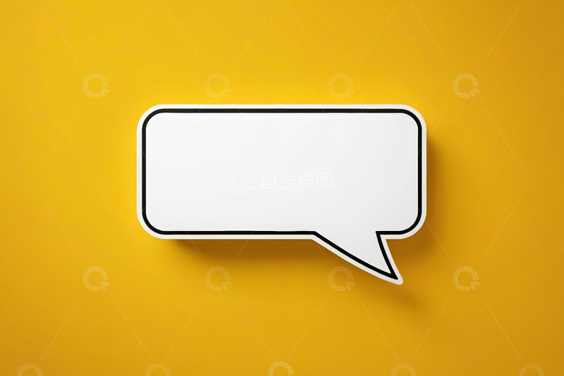 高清大图下载【趣麦麦图】黄色背景上的白色对话气泡