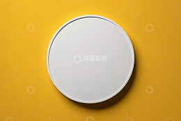黄色背景白色圆盘素材