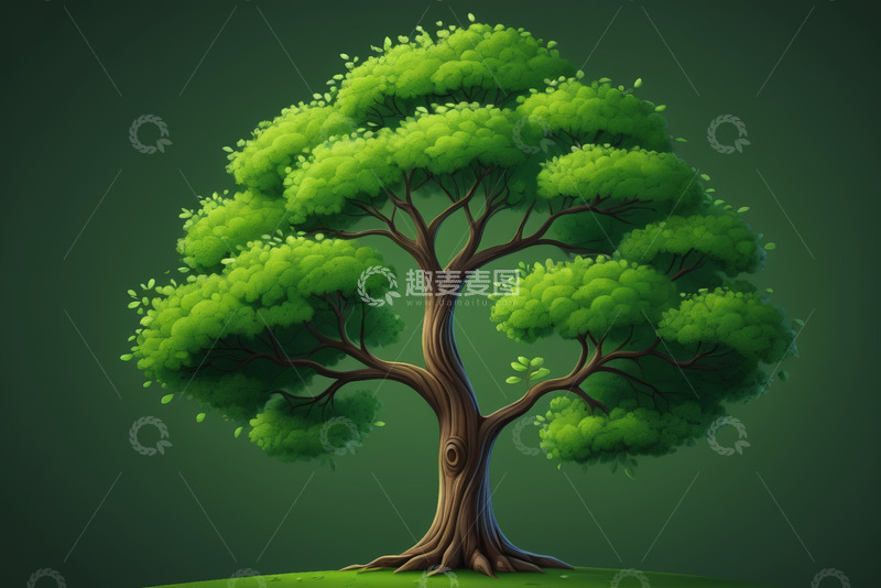 高清大图下载【趣麦麦图】茂盛绿树植物素材