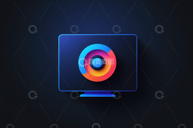 高清大图下载【趣麦麦图】电脑屏幕上的彩色圆形图标