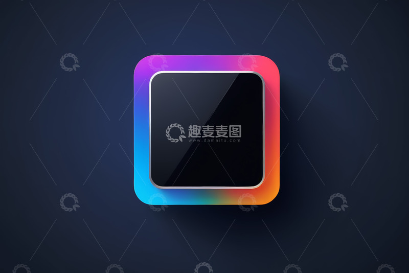 高清大图下载【趣麦麦图】彩色渐变边框方形图标素材