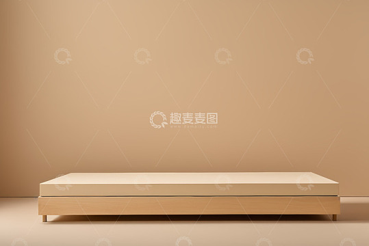 简约背景中的木质平台展示素材