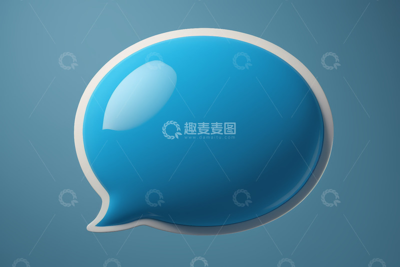 高清大图下载【趣麦麦图】蓝色立体对话气泡图标