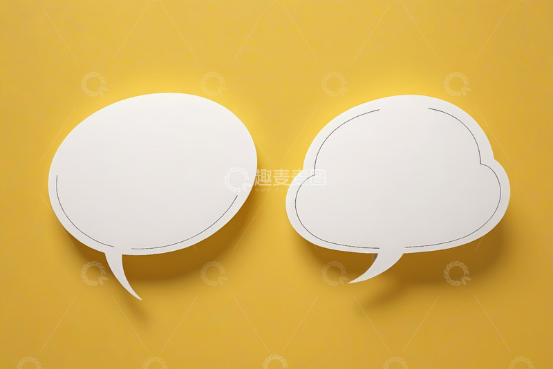 高清大图下载【趣麦麦图】黄色背景上的空白对话气泡