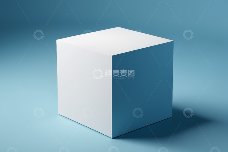 高清大图下载【趣麦麦图】白色立方体设计渲染素材