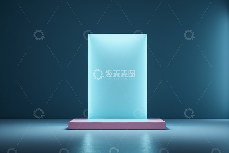 高清大图下载【趣麦麦图】现代发光展示台背景素材