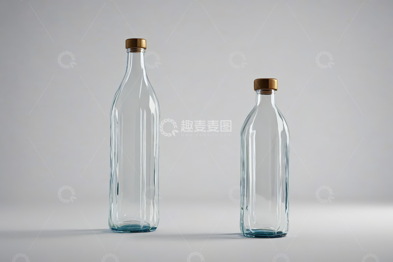 高清大图下载【趣麦麦图】透明玻璃饮料瓶特写