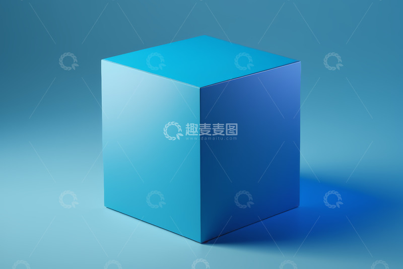 高清大图下载【趣麦麦图】蓝色立方体设计素材