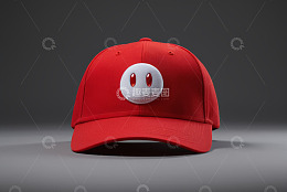 红色卡通图案棒球帽