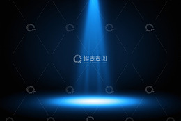 蓝色聚光灯照射舞台背景
