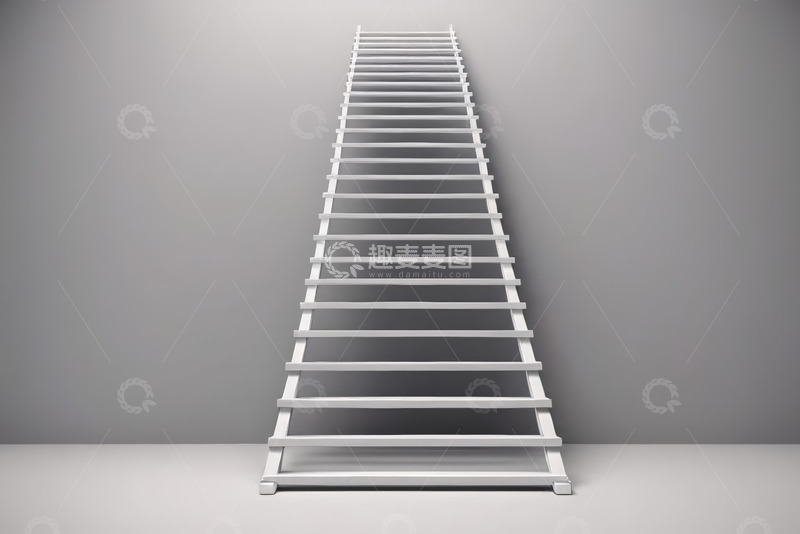 高清大图下载【趣麦麦图】简约风格白色长楼梯