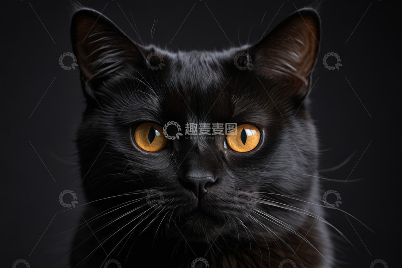 高清大图下载【趣麦麦图】黑猫特写