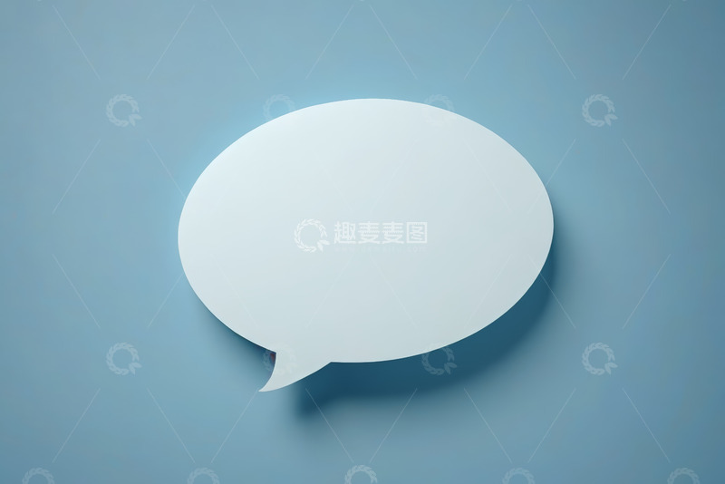 高清大图下载【趣麦麦图】蓝色背景白色聊天对话框